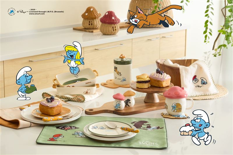 HOLA與比利時國民漫畫《The Smurfs藍色小精靈》攜手，推出限量聯名商品。（圖／品牌業者提供）