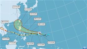 鳳凰颱風來襲，氣象署最新觀測路徑。（圖／中央氣象署）