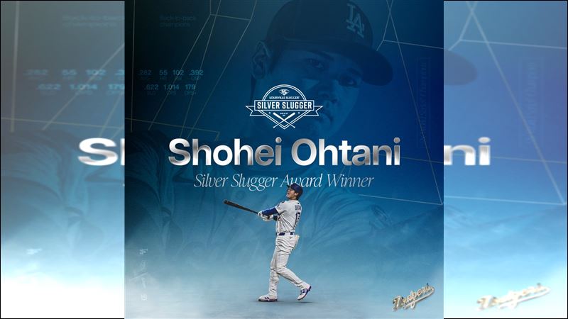 大谷翔平連3年獲選銀棒獎。（圖／翻攝自道奇 X）