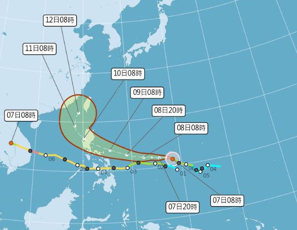 中央氣象署發布鳳凰最新路徑。（圖／取自氣象署）