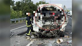 嘉義,菲律賓籍,貨車,車禍,工程,遺體,三角,鐵架,國3,嘉義,竹崎（圖／翻攝自爆料公社公開版臉書）