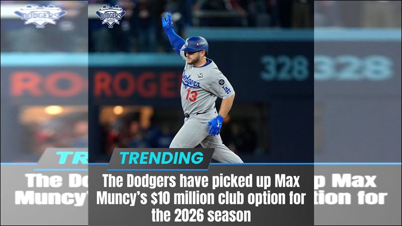 道奇執行孟西（Max Muncy）球隊選擇權。（圖／翻攝自X @DodgersNation）