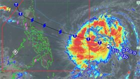 菲律賓氣象局預估鳳凰颱風最快明晚就會變成「超級颱風」。（圖／PAGASA）