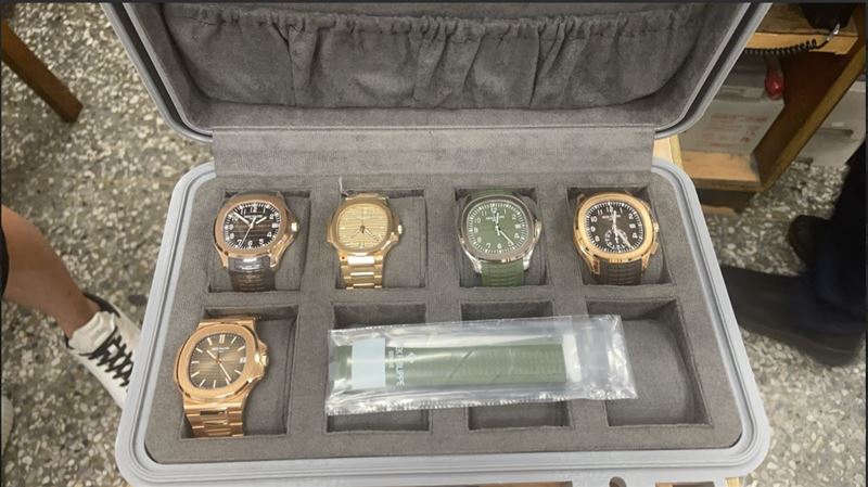 錶商夫妻攜帶的5支百達翡麗差點被搶走。（圖／翻攝畫面）