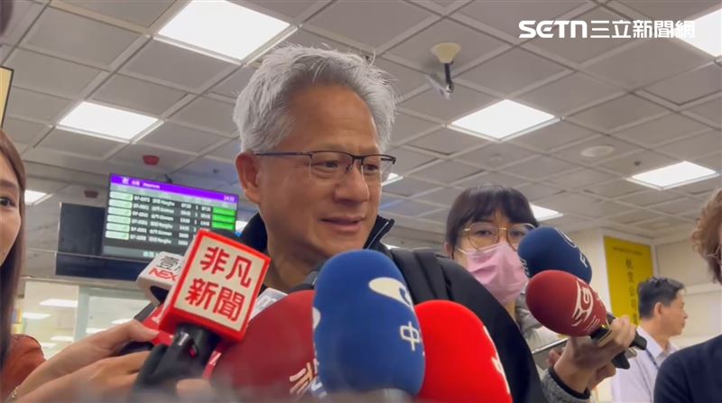 黃仁勳將在台灣停留1.5天,8日將參加台積電運動會。(圖/記者林昱孜攝影)