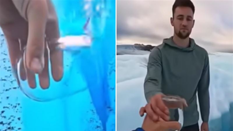 外國男子撈冰河水來喝，讓醫師搖頭直呼「它可能會殺了你」。（圖／翻攝自IG@doctormyro）