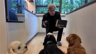 黃仁勳炫風返美為愛犬　狗狗正面照曝光