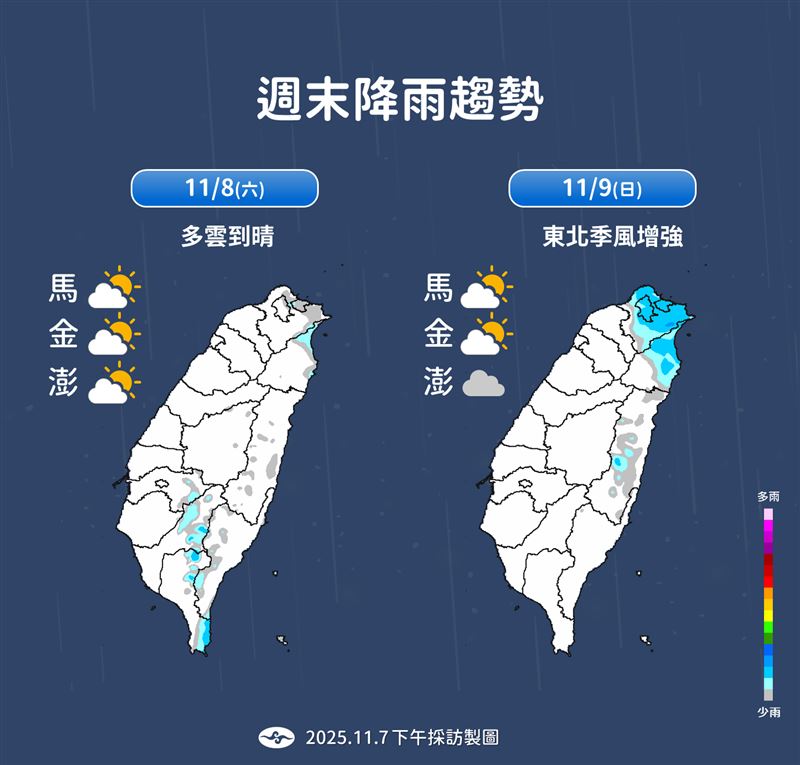 週末天氣穩定。（圖／氣象署）