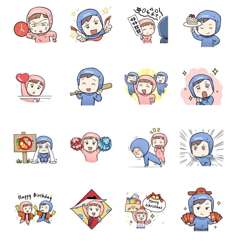 台積電年度運動會嗨翻，魏哲家宣布全球同仁2.5萬元獎金，黃仁勳驚喜現身「中文限定場」掀高潮。同時上線的同仁自製《安安寶寶愛運動》LINE貼圖，從衝線、加油到全年節慶、日常小劇場，全都可愛到離譜；限時免費下載至2025/11/28。（圖／翻攝自Line貼圖）