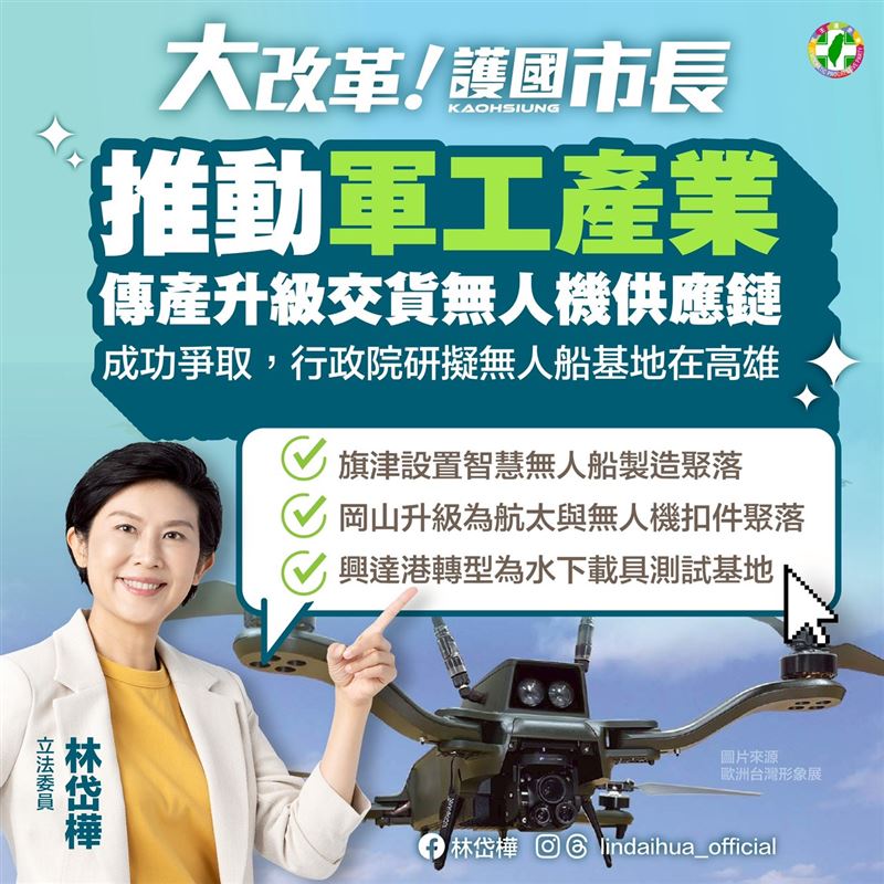 推動軍工產業，傳產升級交貨無人機供應鏈