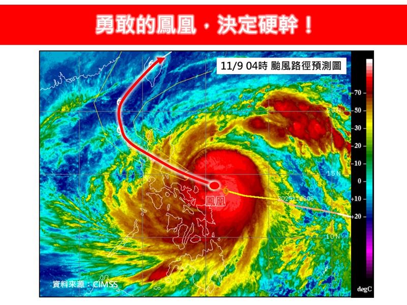 颱風「鳳凰」若登陸後受中央山脈破壞，恐重演去年山陀兒颱風「死在台灣陸地上」的結局。（圖／翻攝自林老師氣象站臉書）