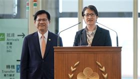 副總統蕭美琴應邀赴歐洲出席「對中政策跨國議會聯盟」（IPAC）布魯塞爾年會演講返國談話。（圖／外交部提供）