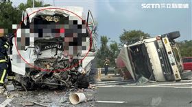 嘉義竹崎,遺體,車禍,移工,方向盤,水泥預拌車,國道3號,抓交替（圖／記者陳弘逸攝影）