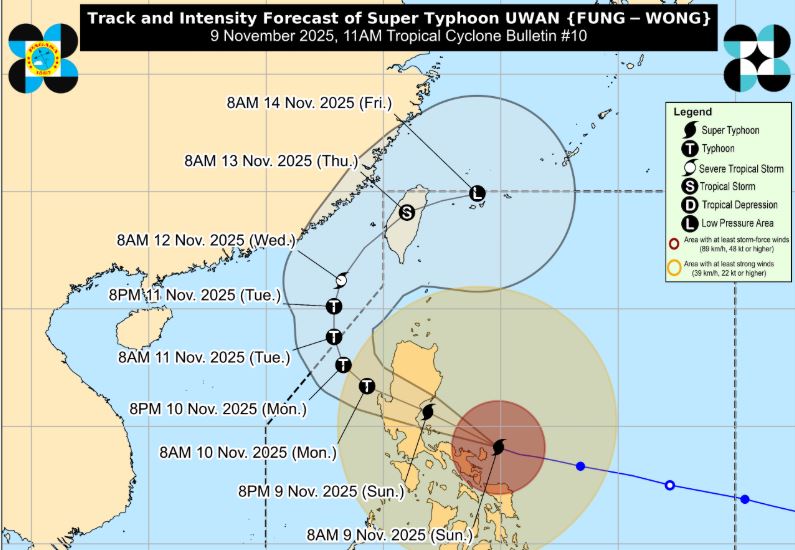 菲律賓預估鳳凰颱風的最新路徑。（圖／菲律賓氣象局）