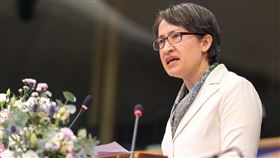 蕭美琴歐洲演說，潘孟安：台灣人堅定向世界的集體發聲。（圖／翻攝自潘孟安臉書）