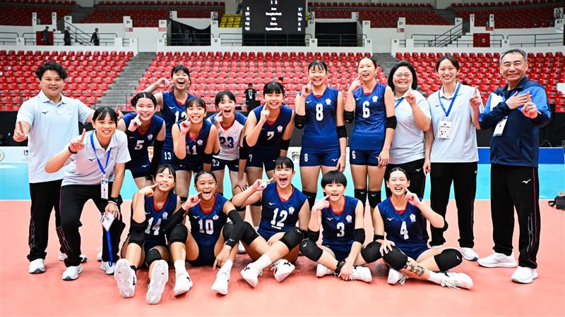 台灣U16女排。（圖／AVC亞洲排球聯合會提供）
