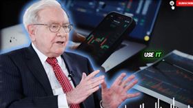 近期在YouTube上流傳多支影片，使用AI生成的巴菲特影像。（圖／文中AI影片內容截圖）