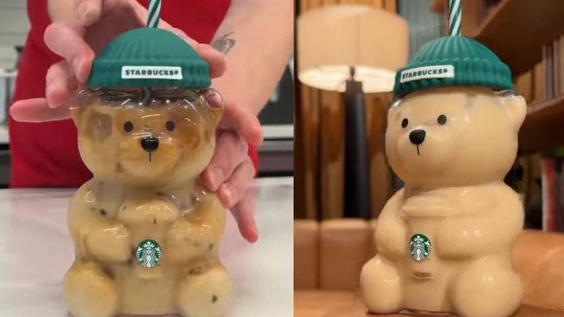 星巴克推出可愛小熊造型「Bearista」冷飲杯掀搶購潮，但因門市庫存稀少、員工事先搶購引發顧客不滿。（圖／翻攝自IG／starbucks）
