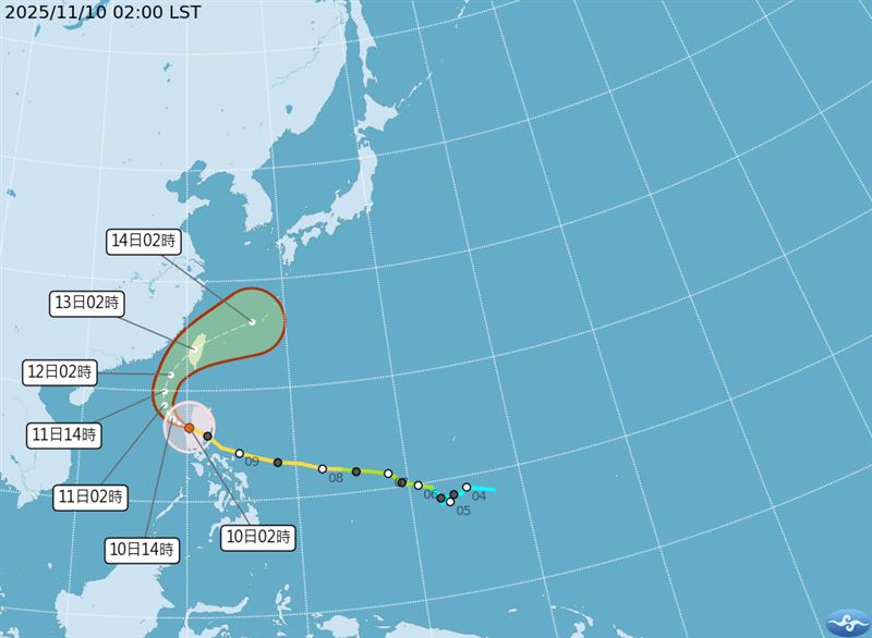 鳳凰來勢洶洶，氣象署最新預估路徑。（圖／中央氣象署）