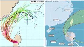 鳳凰颱風明日、週三「共伴效應」最劇烈，北部及東半部有發生大量致災雨的潛勢。（圖／老大洩天機）