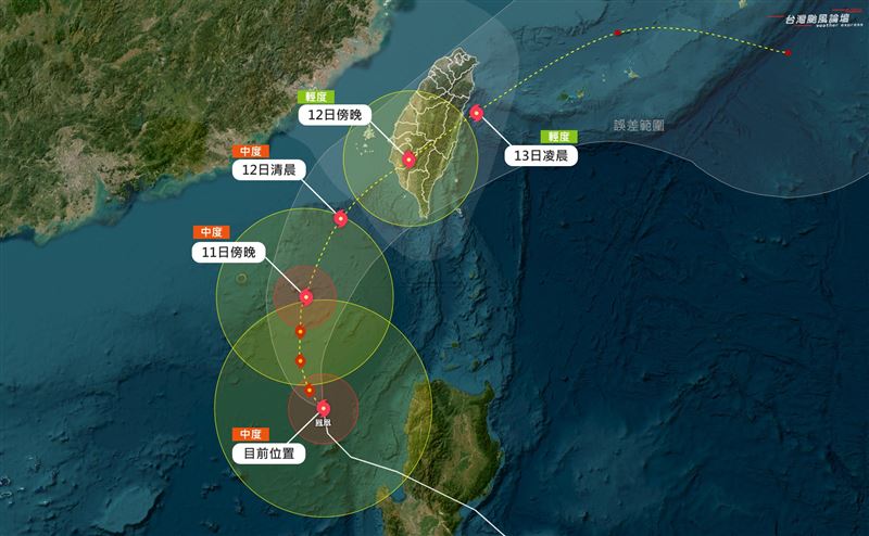 鳳凰颱風可能從南部登陸，接著穿越中央山脈，從東部出海。（圖／翻攝自台灣颱風論壇｜天氣特急臉書）