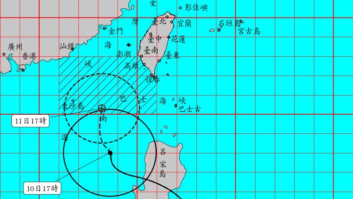 鳳凰颱風將升級為日本定義的「強颱風」。（圖／中央氣象署）