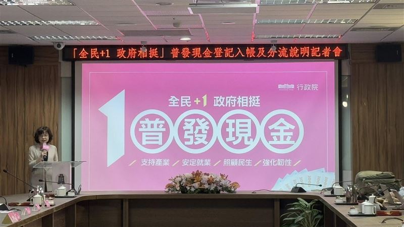 立委李坤城赴合庫金控了解普發1萬元進度與防詐，財金公司強調11/12即使颱風假仍照入帳；11/17開放ATM領現，插卡輸密碼並輸入身分證統編、健保卡號即可完成。提醒民眾勿洩密碼與個資，警惕詐騙話術。（圖／記者師瑞德攝影）