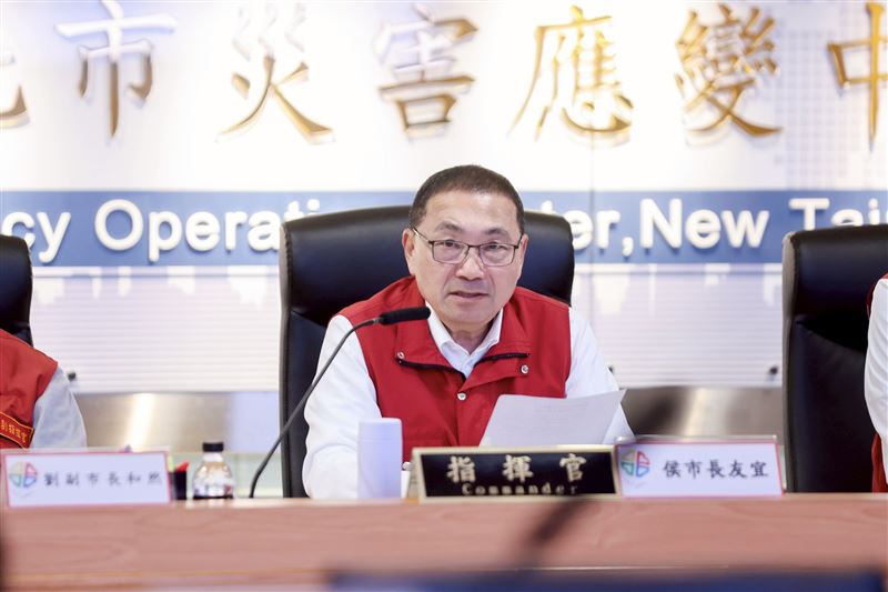 侯友宜提醒今天風雨最大，要特別注意防颱（圖／新北市府提供）