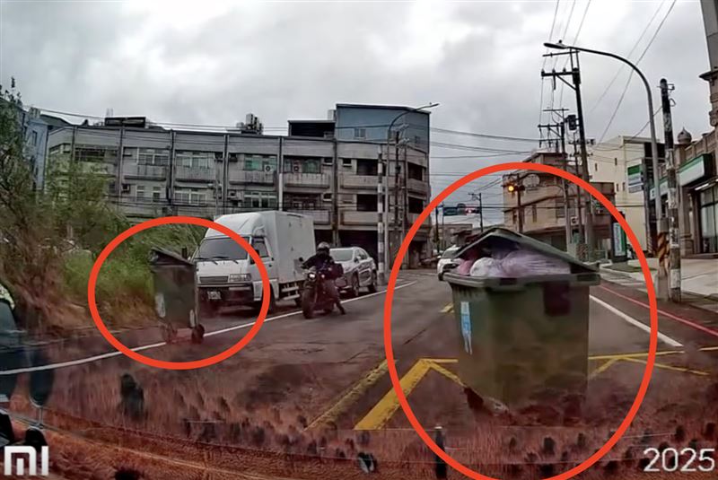 網友上班途中行經桃園大園一處巷子,差點被「飛彈」攻擊。(圖/翻攝自Threads @wghwgh0312)