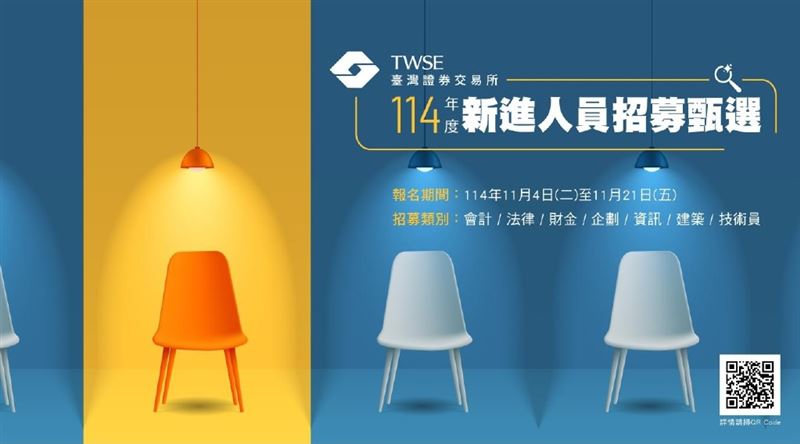國家需要你！證交所啟動高規格徵才，鎖定具國際視野與創新思維的人才，投入「亞洲資產管理中心」國家級工程。11月21日前網路報名，加入證交所的行列就是現在。（圖／證交所提供）