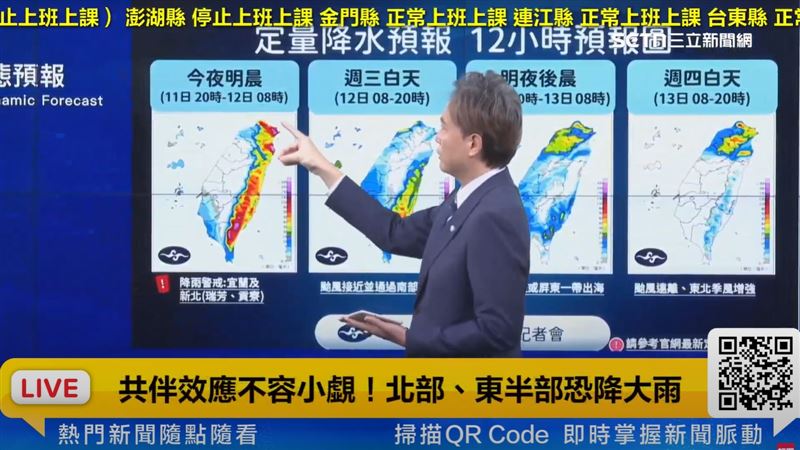 鳳凰颱風定量降雨預報。（圖／翻攝氣象署）