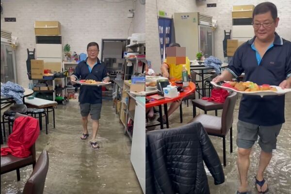 陳鴻禧議員上傳宜蘭餐廳淹水影片，引發網友論戰。（圖／翻攝陳鴻禧議員臉書）