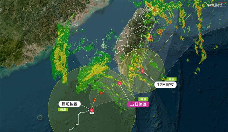 鳳凰颱風預計週三傍晚左右在屏東附近登陸。（圖／翻攝自「台灣颱風論壇｜天氣特急」臉書）