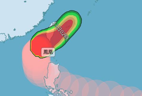 颱風鳳凰暴風圈預估影響區域。（圖／中央氣象署）