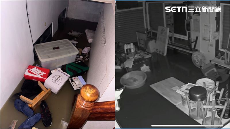 蘇澳淹水，雨水灌進家中。（圖／民眾提供）