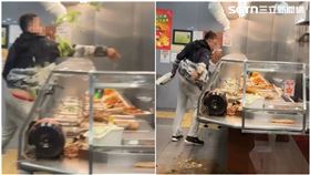 肚子餓,砸店,搞破壞,台中,自助餐店,男子,扔菜刀（圖／網友a＿boaa授權提供） 