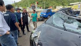 宜蘭,蘇澳,裝甲車,輾壓,車禍,救災,淹水。（圖／翻攝畫面）