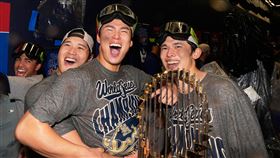 道奇陣中3名日本球員大谷翔平、山本由伸、佐佐木朗希。（圖／美聯社／達志影像）