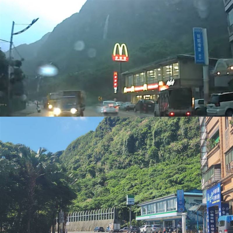 基隆巨石差一秒砸車！麥當勞驚險逃過後全家接手原址（圖／記者鍾志鵬攝影、救人英雄賴鴻瑋提供）