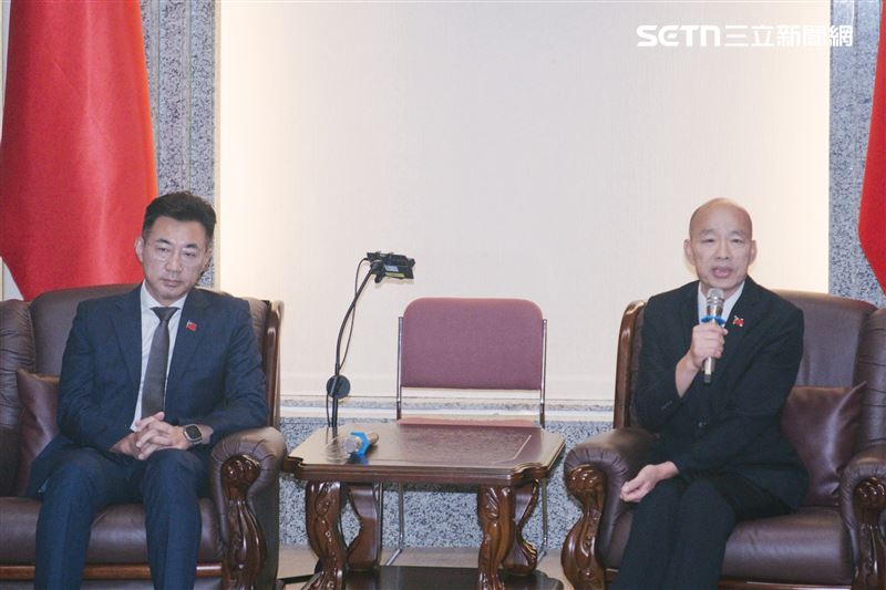 立法院長韓國瑜、副院長江啟臣回應賴清德總統呼籲聲援沈伯洋、「維護國會尊嚴」。（圖/記者楊士誼攝影）