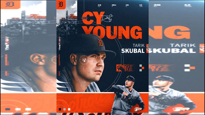 史庫柏（Tarik Skubal）奪下美聯賽揚。（圖／翻攝自MLB X）