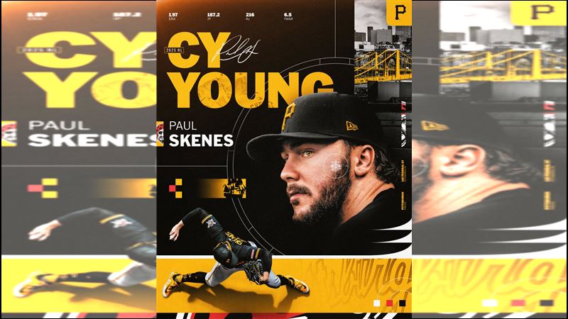 斯金斯（Paul Skenes）奪下國聯賽揚。（圖／翻攝自MLB X）