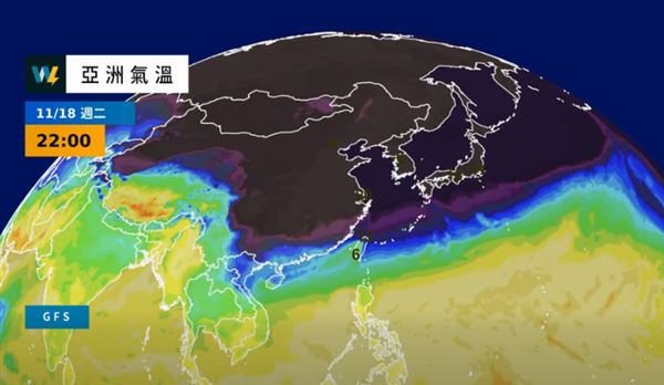 下週降溫有望挑戰冷氣團等級，預估最冷時段為下週二夜間至下週三清晨。（圖／翻攝自天氣風險 WeatherRisk）