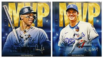 賈吉、大谷翔平都蟬聯MVP　MLB史上頭一遭