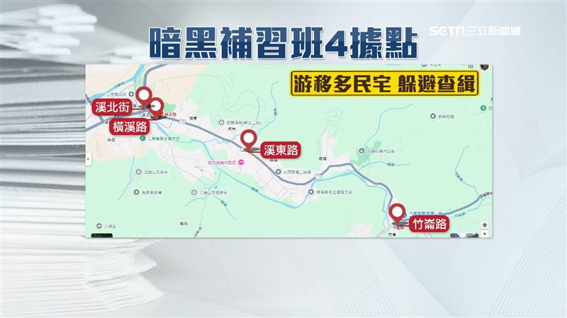 業者在三峽橫溪路、溪東路、溪北街、竹崙路都有補習班據點
