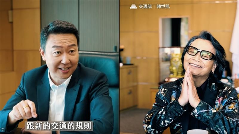 沈文程與陳世凱進行溫暖對談，以真實互動、輕鬆問答方式傳達「換照保平安」的核心理念。（圖／交通部臉書）