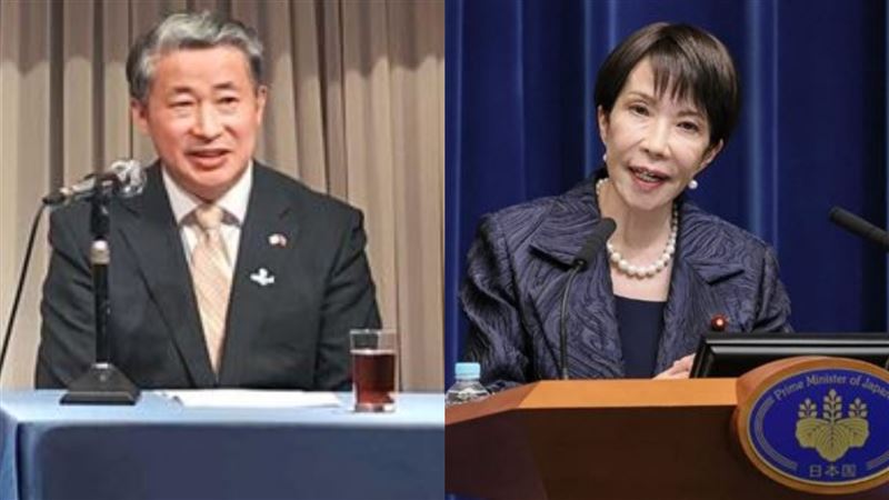 日本首相高市早苗（右圖）針對「台灣有事」表達明確立場，遭中國駐大阪總領事薛劍（左圖）嗆斬首，引發國際關注。（合成圖／翻攝自中國駐大阪總領事館、高市早苗IG）