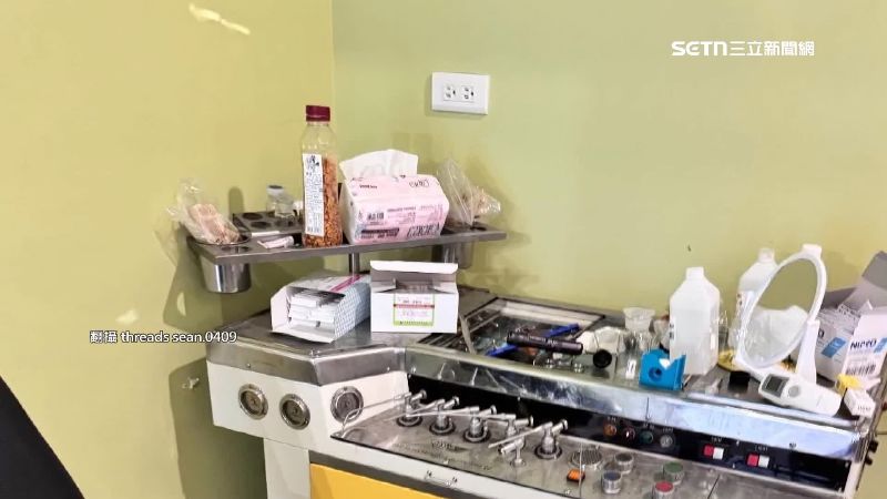 診療台上還有沒吃完的花生米。（圖／翻攝自Threads @sean.0409）