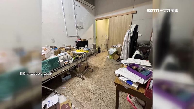 病床堆滿雜物，像雜物間一樣。（圖／翻攝自Threads @sean.0409）