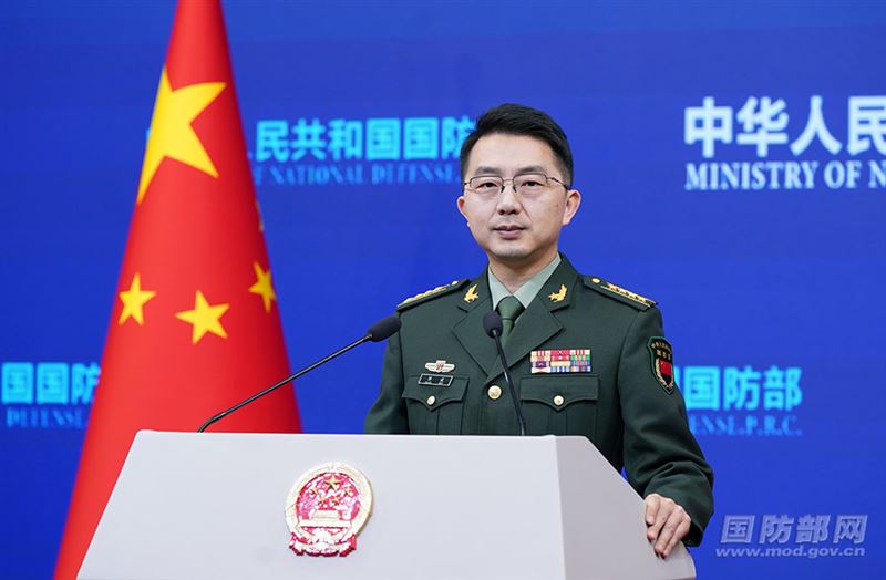 中國國防部發言人蔣斌今天主持例行記者會（圖／翻攝自中國國防部網站）